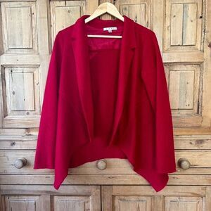 CAbi Medium Red Boiled Wool Cardigan‎